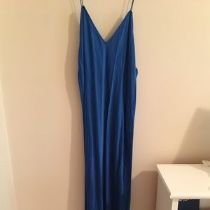 Cobalt blue silk dress ankle length